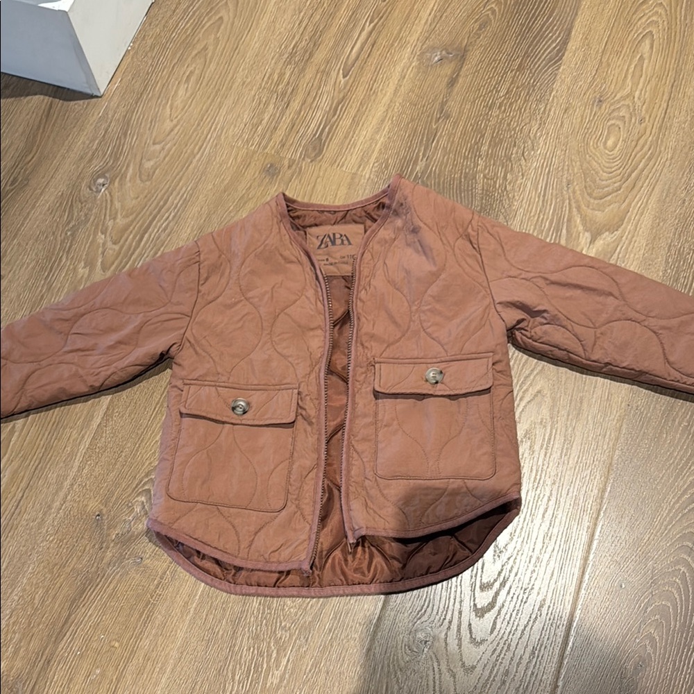 Zara Kids Brown Quilted Puffer Jacket